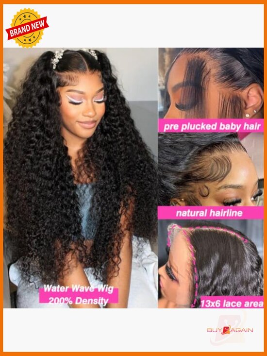 30 Inch 13x6 HD Lace Front Wig Human Hair 200 Density Deep Part Curly main image 5